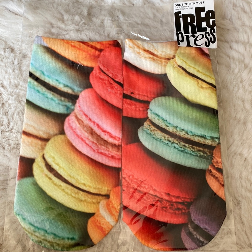 French Macaroons Sublimation Socks  Size 9-11